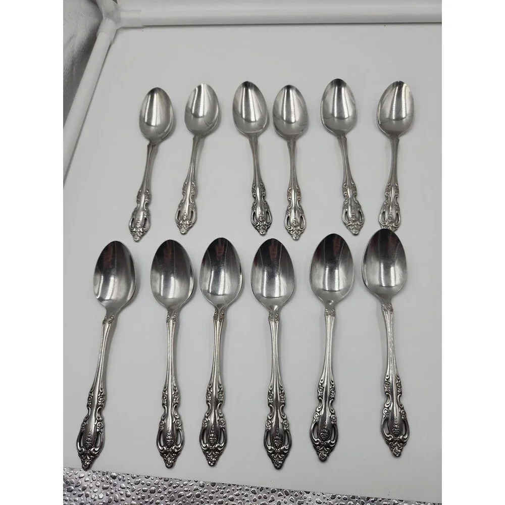 Lot 12 Oneida Brahms 18/8 Stainless Steel Teaspoon Flatware Silverware 6